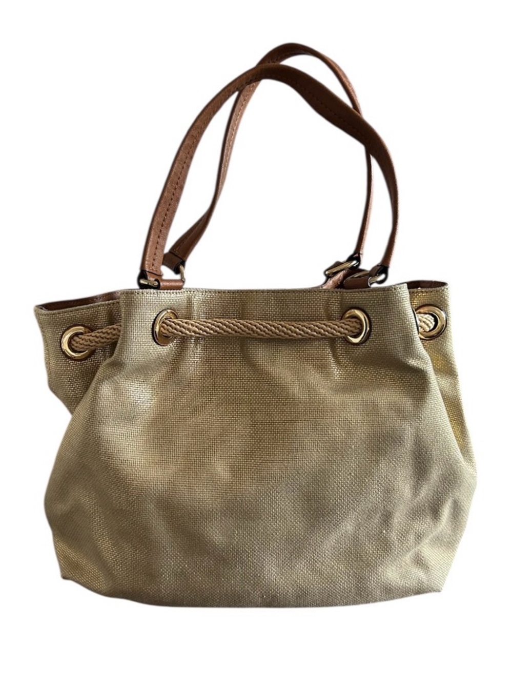 Michael Kors Medina Large Gathered Tote Shoulder Bag Metallic Gold MSRP 298.00 - Picture 4 of 16